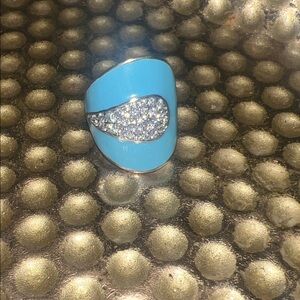 Elegant Blue and 925 Silver Women's Ring